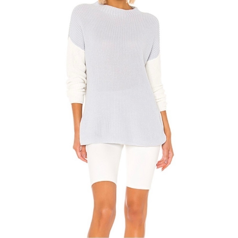 Lovers + Friends Dalton Sweater In Gray and White